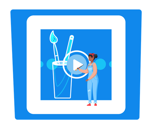 Online drawing education video  イラスト