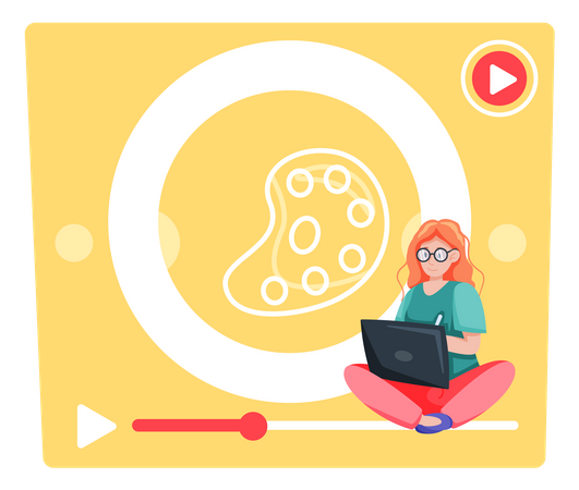 Online drawing education video  イラスト