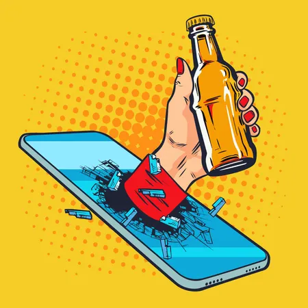 Online drinks delivery  Illustration