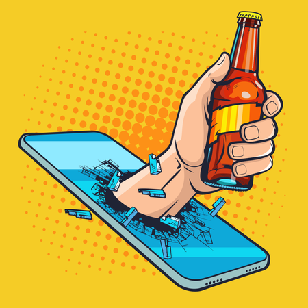 Online drinks delivery  Illustration