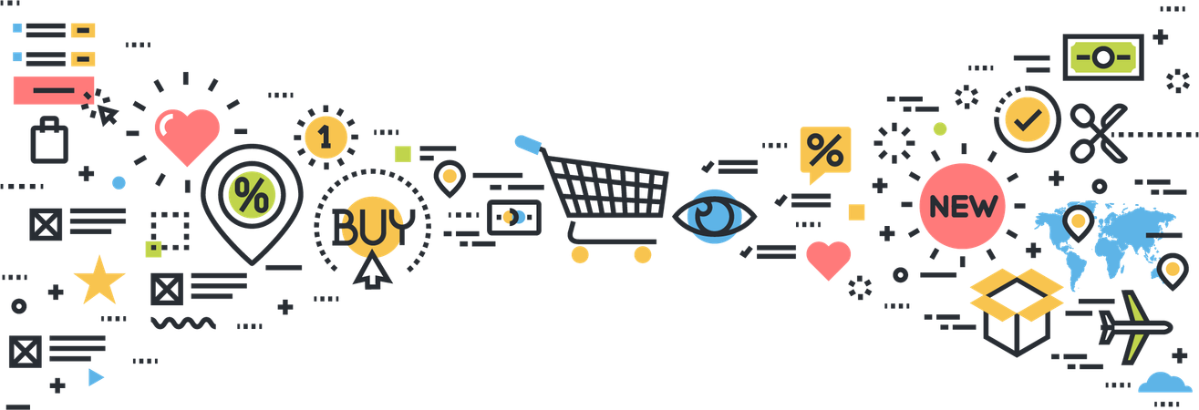 Online-E-Commerce  Illustration