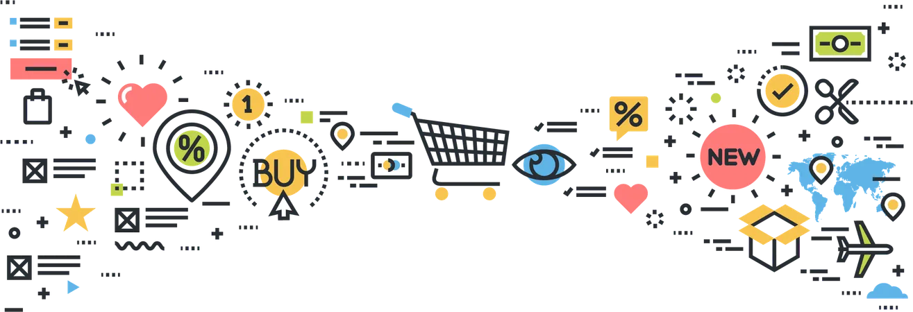 Online-E-Commerce  Illustration