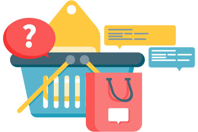 Online-E-Commerce-Unterstützung  Illustration