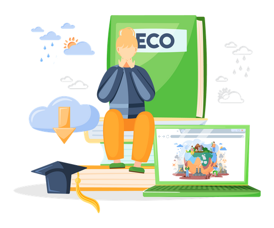 Online eco class  Illustration