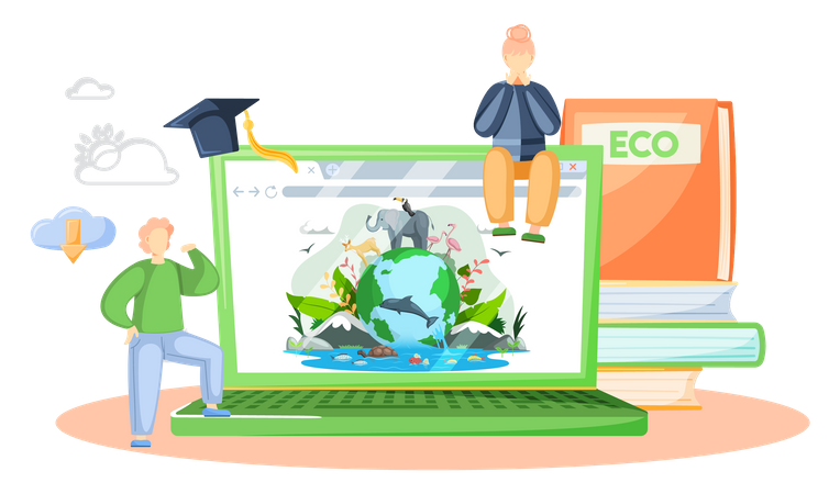 Online ecological catastrophe course  Illustration