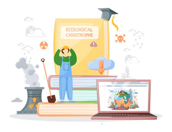 Online ecology class  Illustration