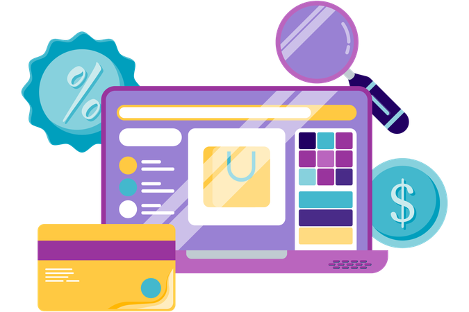 Online ecommerce application  Illustration