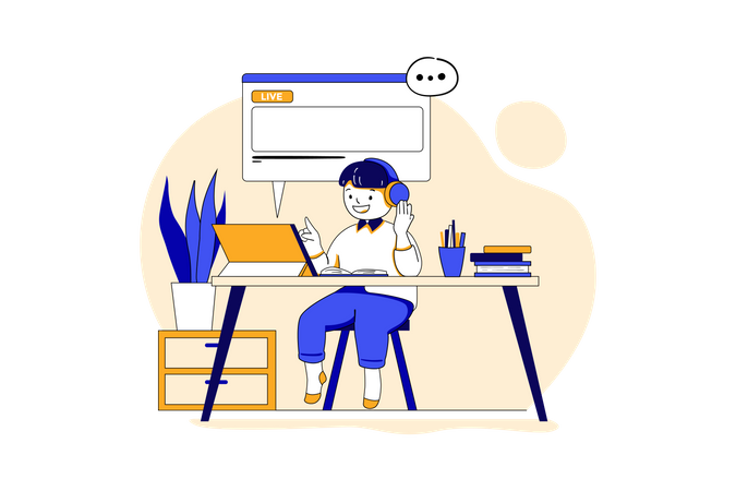Online education Illustration