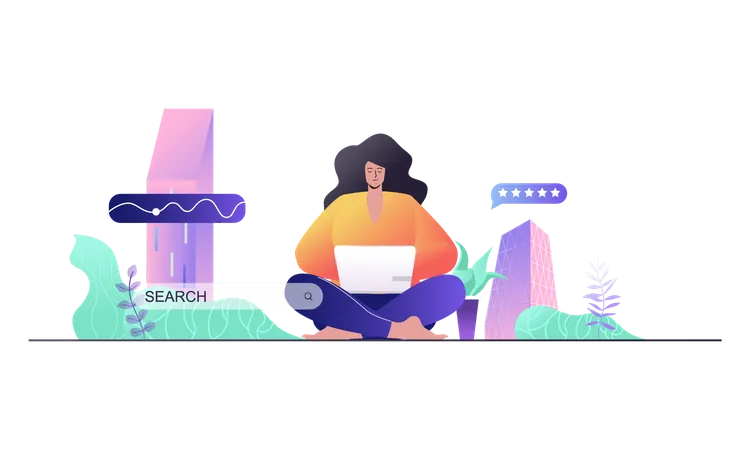 This Is Your Distance Learning Concept For Landing Page Woman Student Studying At Laptop Online Education E Learning Web Banner Template Vector Illustration In Flat Cartoon Design For Web Page Illustration