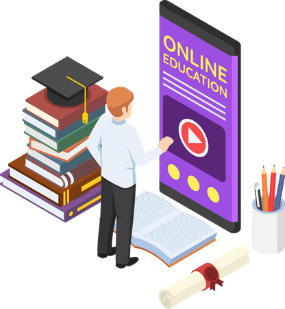 Online education app Illustration