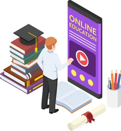 Online education app  Illustration