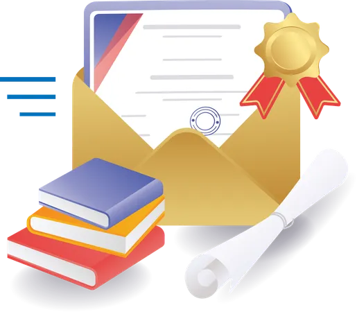 Online Education Certificate  Illustration