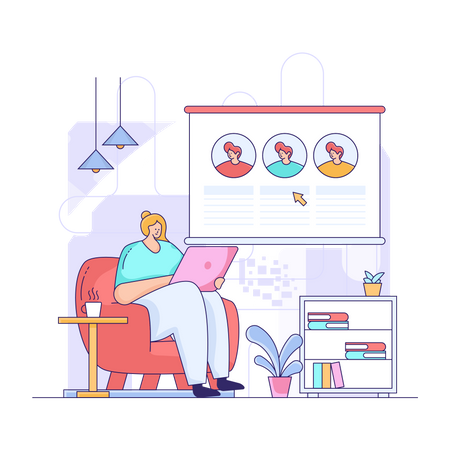 Online Education class  Illustration