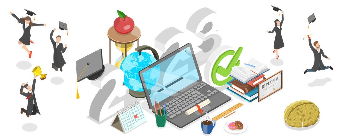 Online education course Of 2023  Illustration