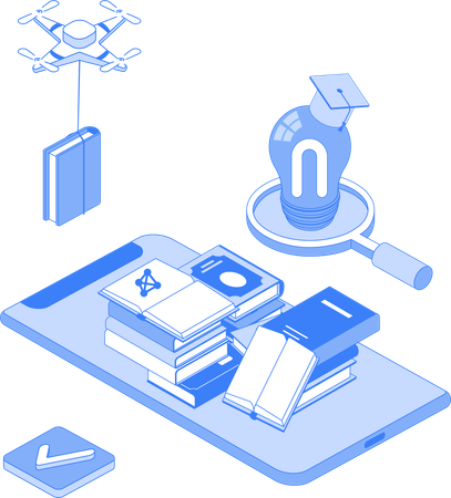 Online education idea  Illustration