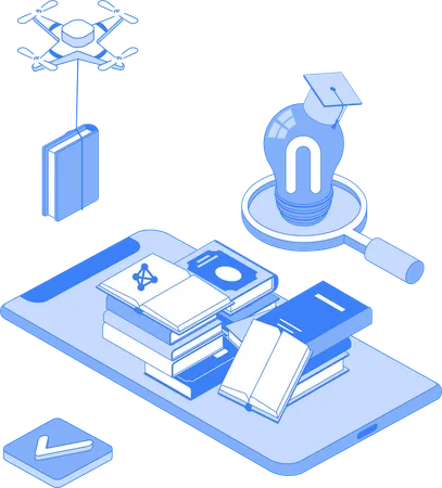 Online education idea  Illustration