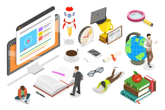 Online education  Illustration