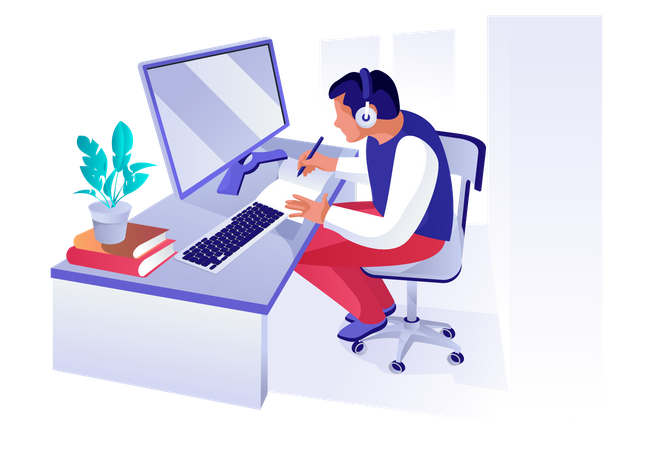 Online education  Illustration