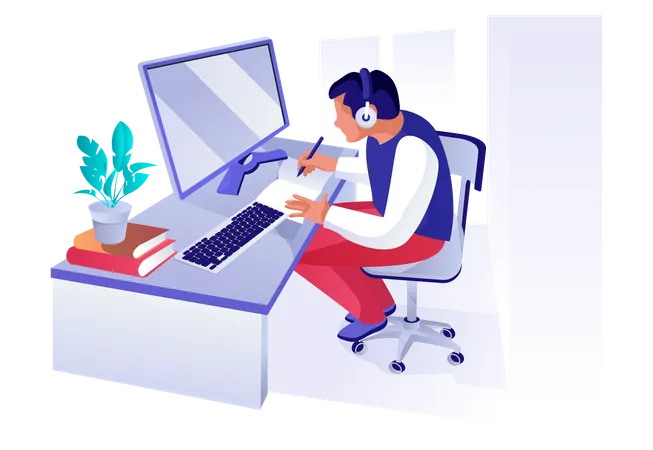 Online education  Illustration