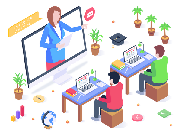 Online Education  Illustration