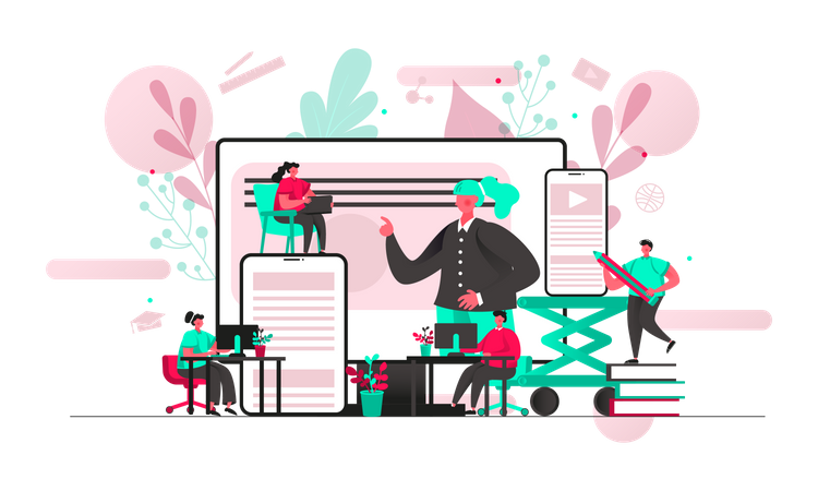 Online education  Illustration