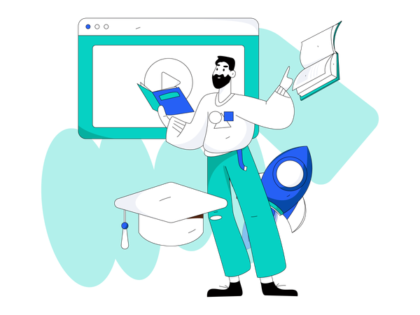 Online education  Illustration