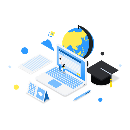 Online education  Illustration