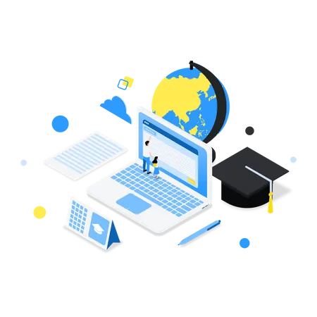 Online education  Illustration