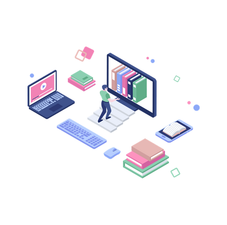 Online education  Illustration