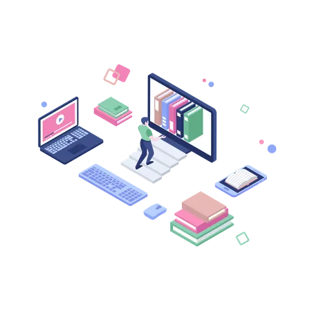 Online education  Illustration