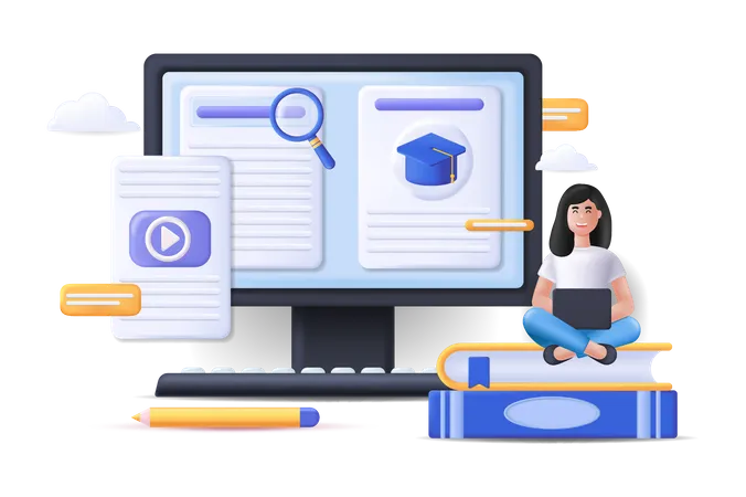 Online education  Illustration