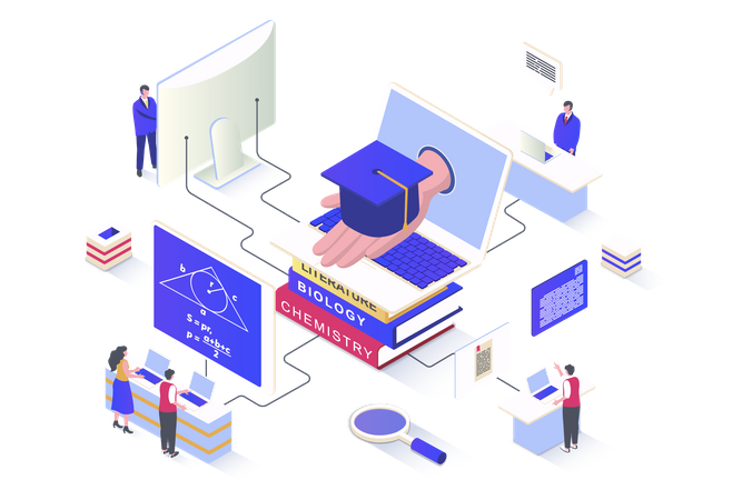 Online Education  Illustration