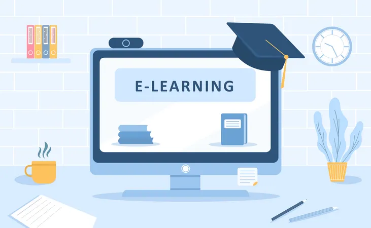 Online education  Illustration