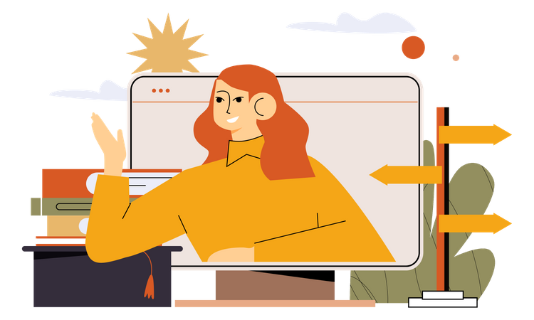 Online education  Illustration