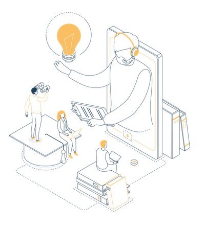 Online education  Illustration
