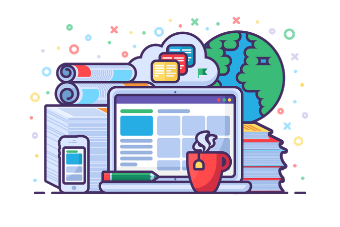 Online education  イラスト