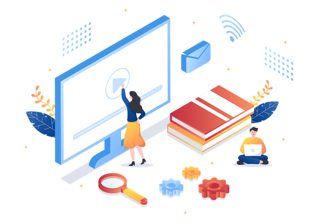 Online education  イラスト