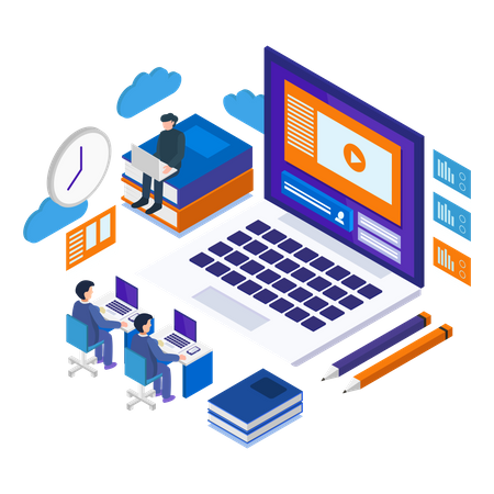 Online Education  Illustration