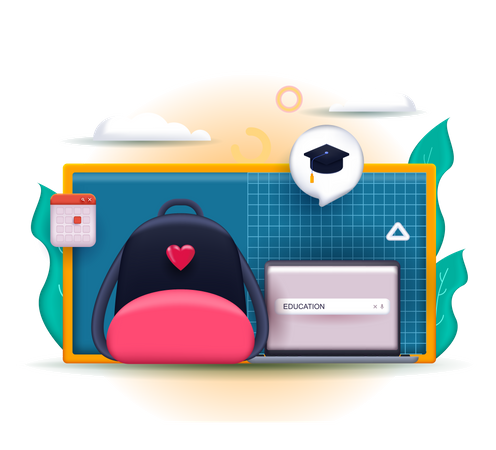 Online education  イラスト