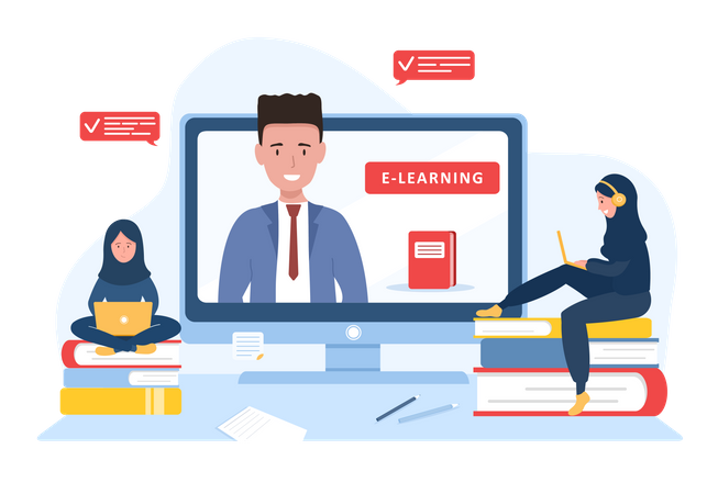 Online education  イラスト