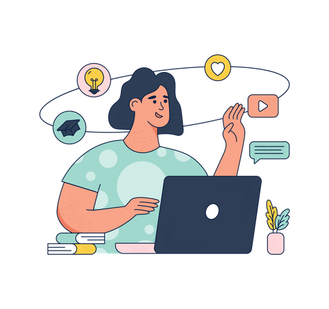 Online Education  일러스트레이션