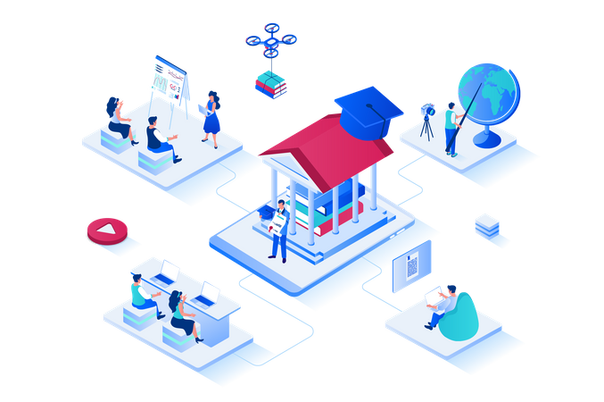Online education  イラスト
