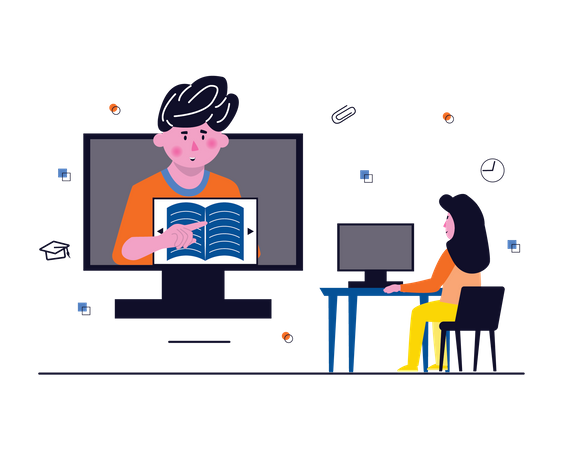 Online education  イラスト