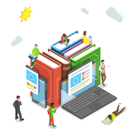 Online education platform Illustration
