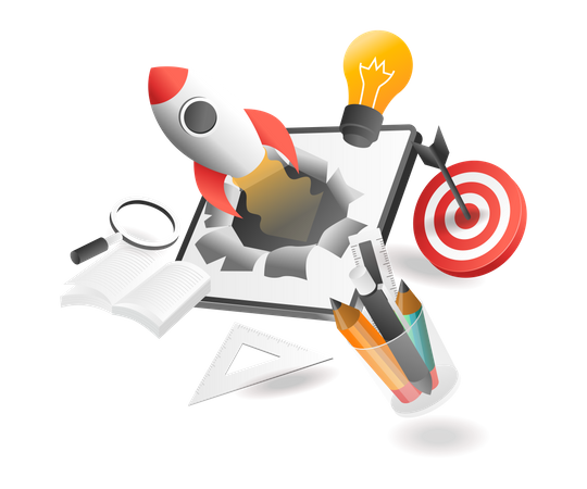 Online education target  Illustration