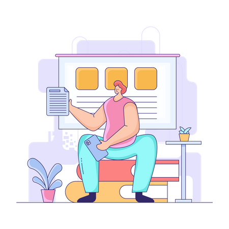 Online education test  イラスト