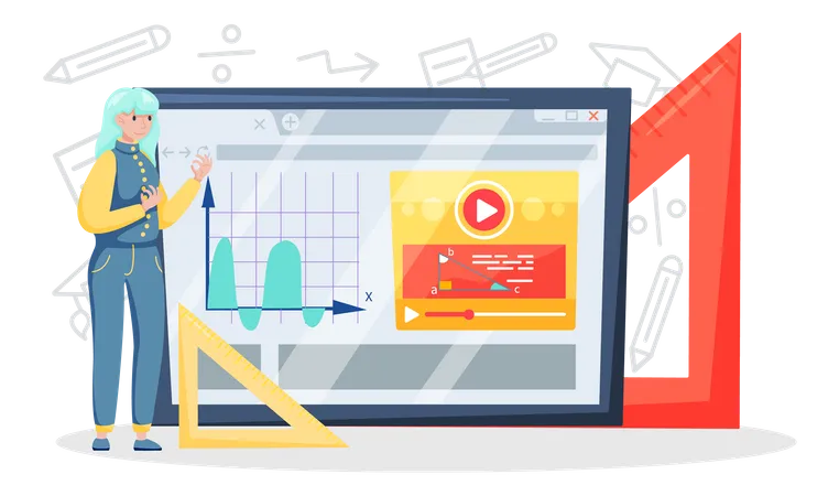 Online education video  Illustration