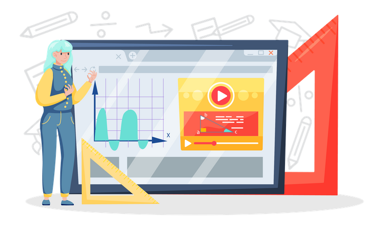 Online education video  Illustration