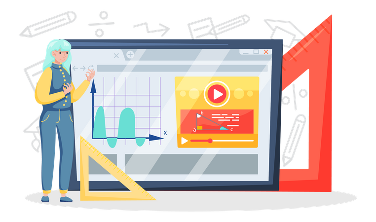 Online education video  イラスト