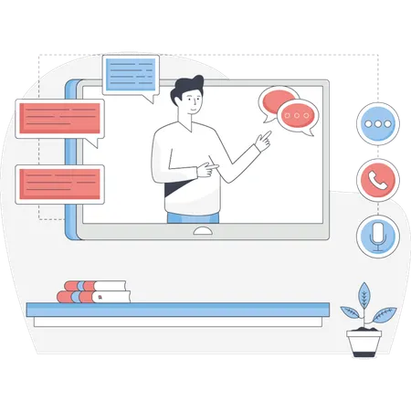 Online education video recorded by student  Illustration